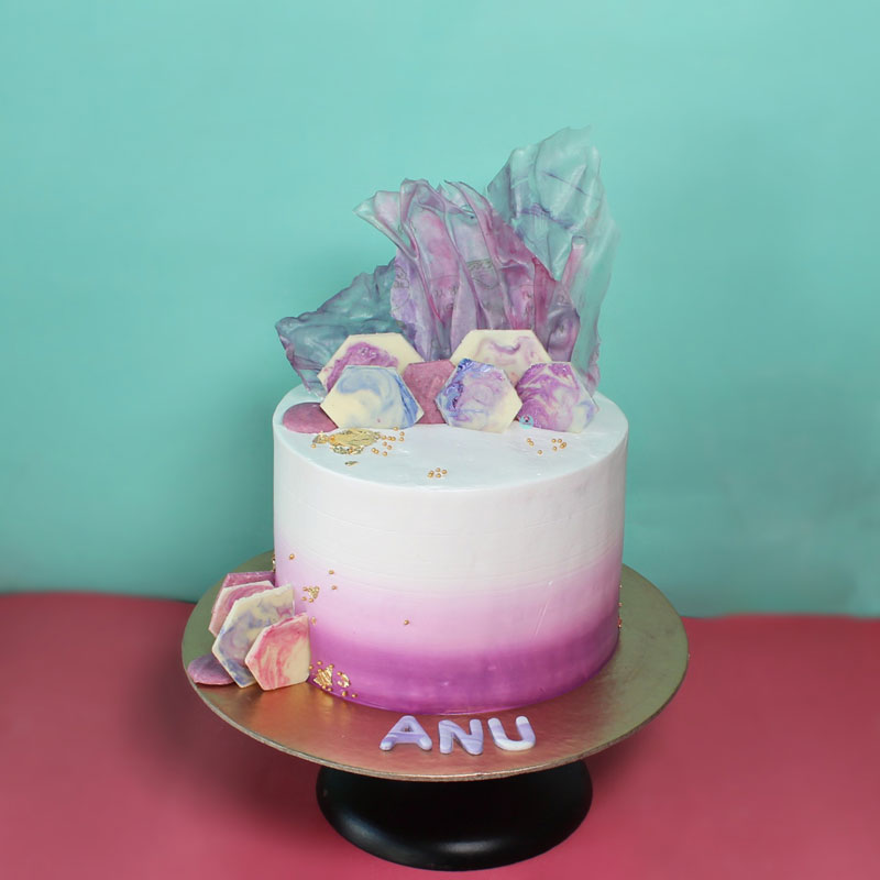 M Decorated Purple Cake - Amazing Cake Ideas
