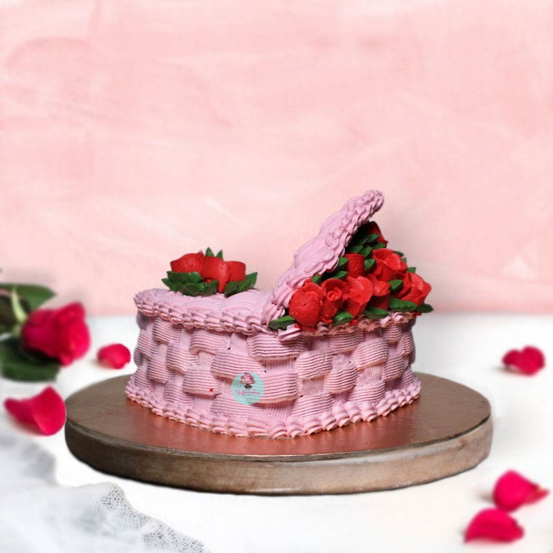 Open Flower Basket Cake