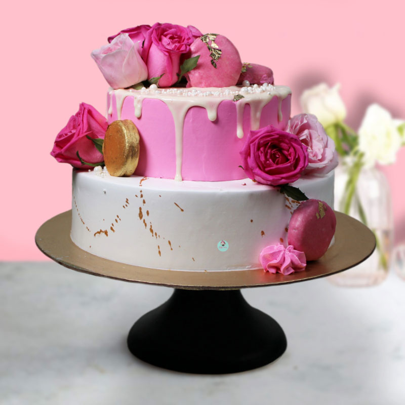 Pink and White Cake