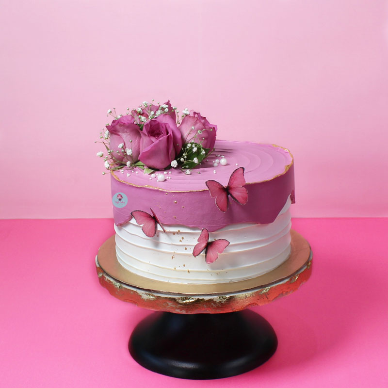 39 Cake design Ideas 2021 : Pink Cake for 3rd Birthday