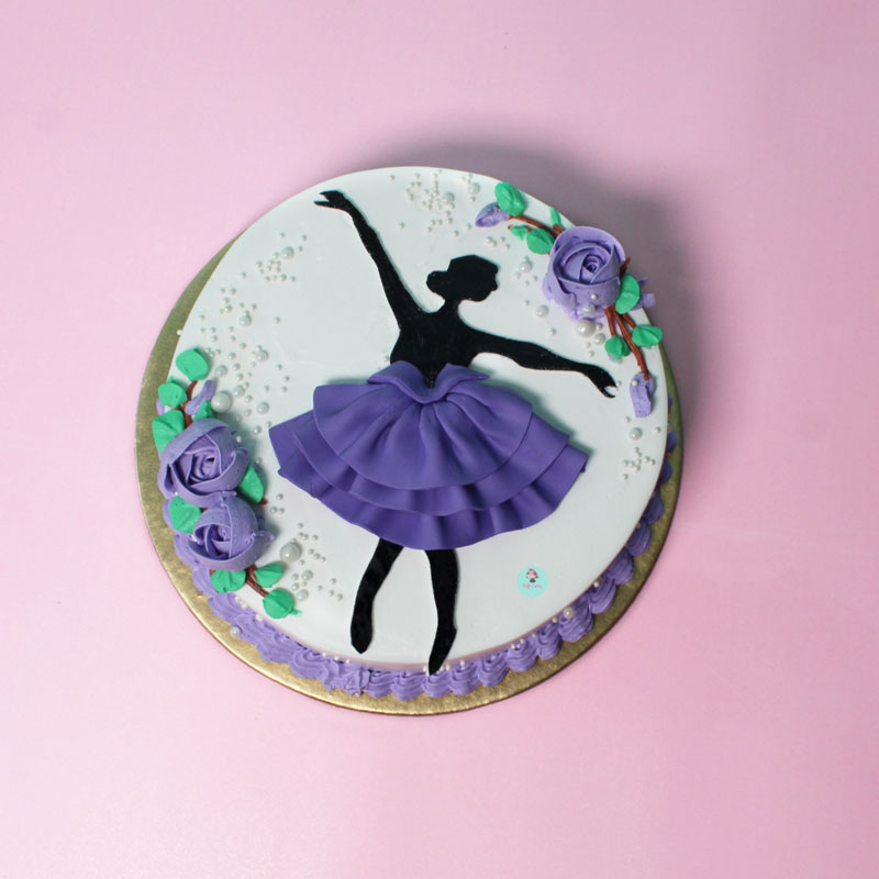 Cake for the Birthday Girl Dancer Ballerina. on White Background. Stock  Photo - Image of decorated, baked: 161143860