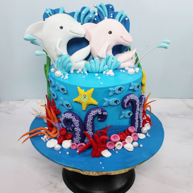 Sea theme birthday cake - Decorated Cake by Ilana - CakesDecor