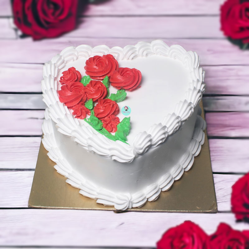 Premium Photo | Festive white cake decorated with flower on a light  background sweets concept for mothers day wedding day valentines day