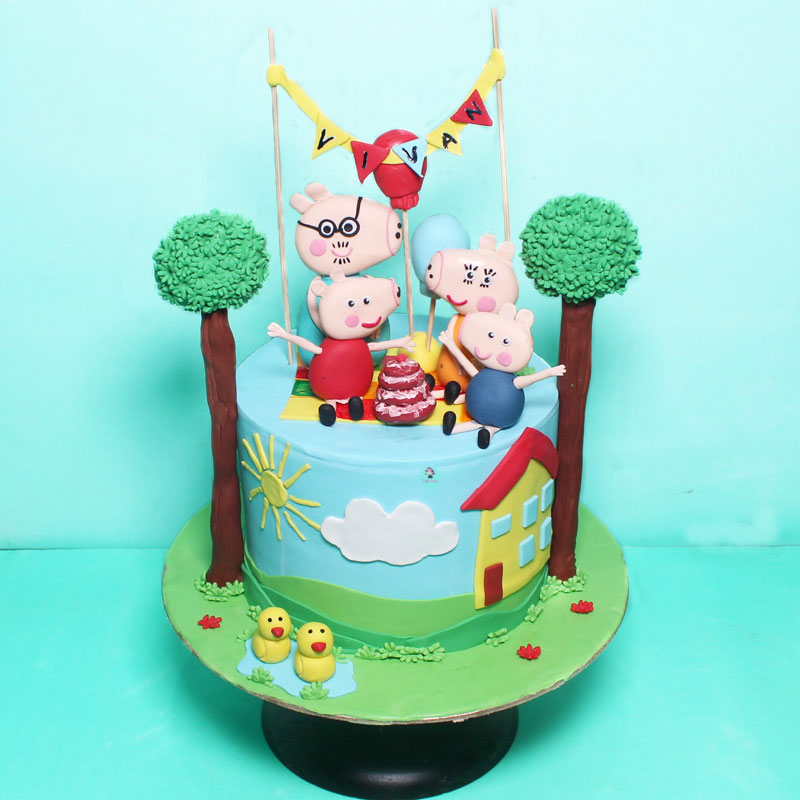 Buy/Send 3rd Birthday Peppa Pig Cake Online » Free Delivery In Delhi NCR »  Ryan Bakery