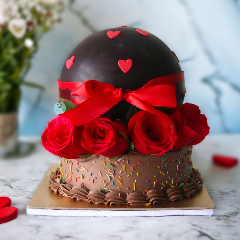 Yummy Heart Shape Chocolate Pinata Cake - Wishingcart.in